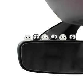 60Pcs Cute Soot Sprites Car Rearview Mirror Accessories, Contains 50 Black Sprites and 10 Glowing Sprites for Car Interior Decoration, Funny Gifts for Car Dashboard Ornament Decors