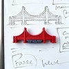 3D Golden Gate Bridge Fridge Magnet, San Francisco Souvenir, Red