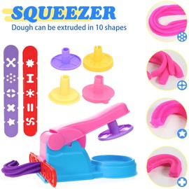 Jiosdo Kneading Tool, 22 Pieces Dough Accessories Kids Plasticine Tools, Modelling Cutters, Extruder Modelling Tool, Dough Set, Gift for Children, Boys, Girls (with Storage Bag)