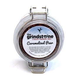 The Grindstone, Organic Caramelized Pear Tea, Fairtrade Certified, Loose leaf Tea, Caffeine Free, PET Snap-on Reusable Kilner Jars, Pack of 2