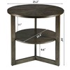 MODERION Large Round End Table, Rustic Beside Table with Umbrella