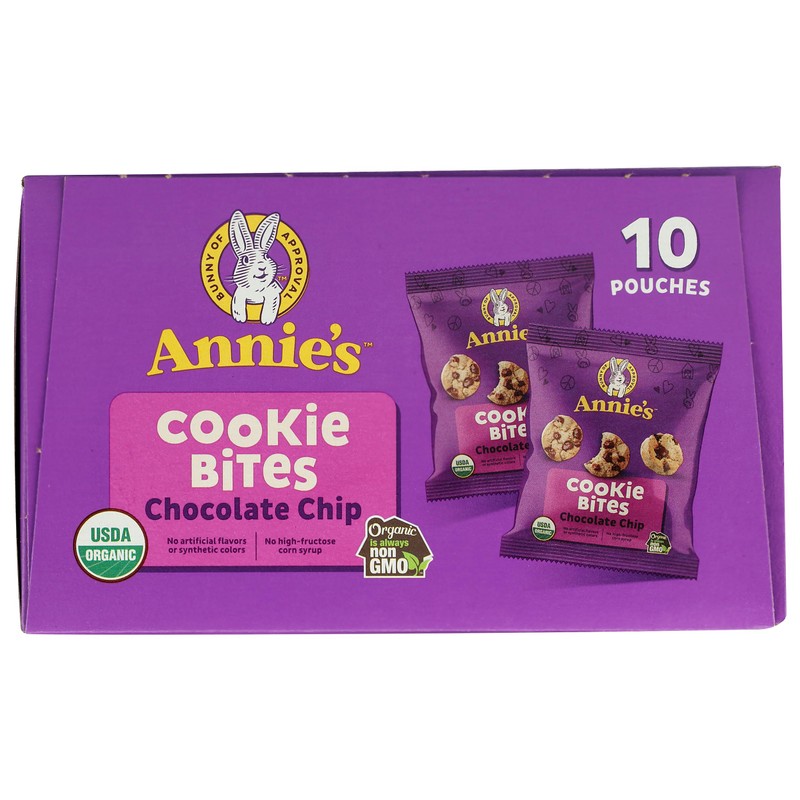 Annie's Organic Chocolate Chip Cookie Bites, 10 Pouches, 10.5 oz