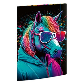 RNKVERLAG 46337 – Portfolio Folder Neon 240 x 330 mm, Pack of 3, Document Folder for DIN A4, with Elastic Closure