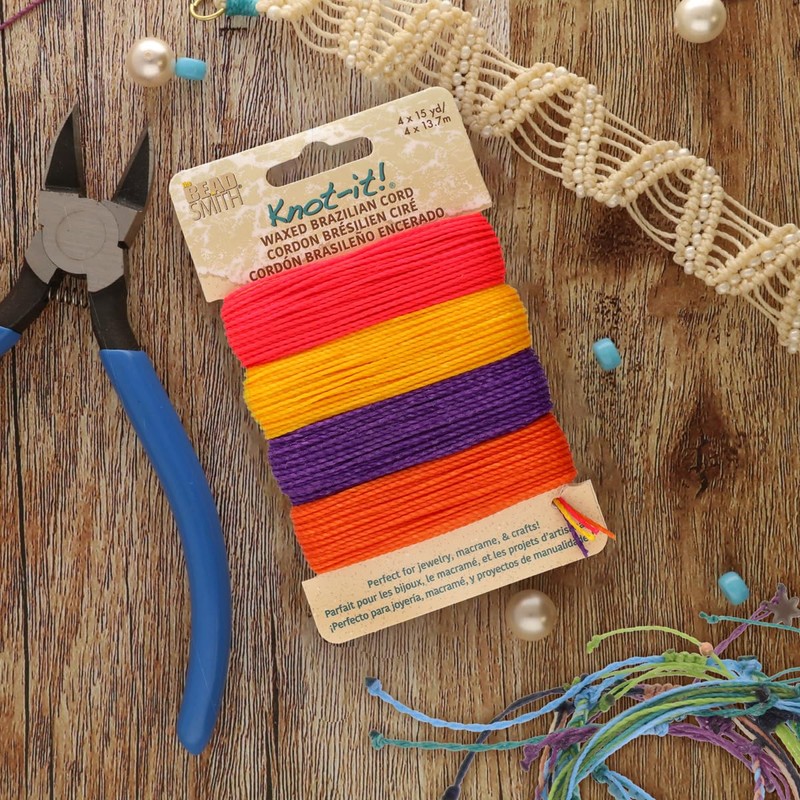 The Beadsmith Knot It Waxed Polyester Cord – Summer Sunset