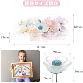 Push Pins Small Flower Pins Push Pins Push Pin Tacks 20 Pieces Flower Pins Cork Board Tacks Flower Thumb Tacks Fasteners Decorative Nails Craft Home Decoration Replaceable Fixing Photo Calendar Map Bulletin Board Cork Board Storage Box (5 Colors)
