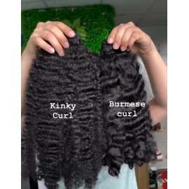 Best Quality 14a Grade Human Hair Bundles Bone Straight Original Burmese Curly Human Hair Wigs Bundles Supplierstyle: Kinky Curl, color: Black, Stretched Length: 12 inches