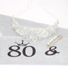 KIUEZIR Silver 80th Crystal Birthday Headband and Sash Set