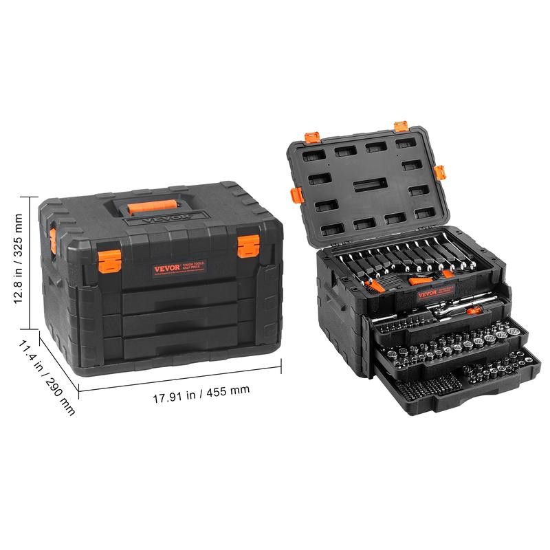 VEVOR Mechanics Tool Set and Socket Set with 1/4" 3/8"