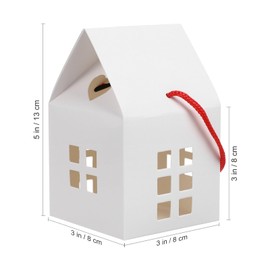 LALAFINA 10Pcs House Shaped Boxes House Shaped Paper Candy Box Kraft Paper Packing Boxes for Wedding Christmas Party, White