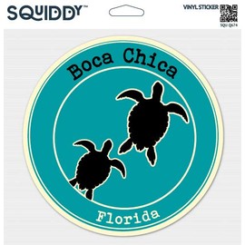 Squiddy Boca Chica Florida Beach Town - Vinyl Sticker (7" high)