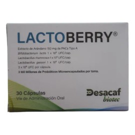 Lactoberry 30 Capsulas Desacaf Biotec Sabor Sin Sabor