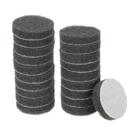 HARFINGTON 20pcs Scrubber Scouring Pads 800 Grits 2 Inch Drill Power Brush Hoop and Loop Surface Conditioning Disc Drill Scuffing Disc Scrub Pads for Home Kitchen Cleaning, Grey