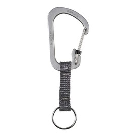 Nite Ize SlideLock Key Ring, Aluminum Locking Carabiner Key Chain with Webbing, Stainless Steel