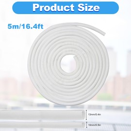 Scettar Cable Management, Diameter10mm/0.39 inch * 5m/16.4ft Cable Tidy Sleeve, Suitable for Computer TV Home Office, Cable Tidy Protects Cables from Pets Chewing（White）