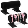 Foraineam 2 Pack Black Velvet Headband Holder Organizer, Detachable Hairband