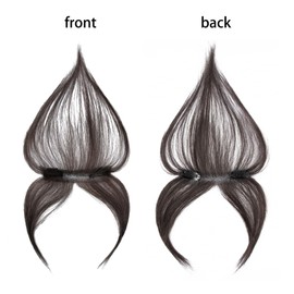 viviaBella Clip in Baby Hair Bangs 100% Hand Made Human Hair Natural Forehead Hairline Clip in Hair Extensions No Trace Patch Hairline for Women (Dark Brown, 1"X5.3", 10")