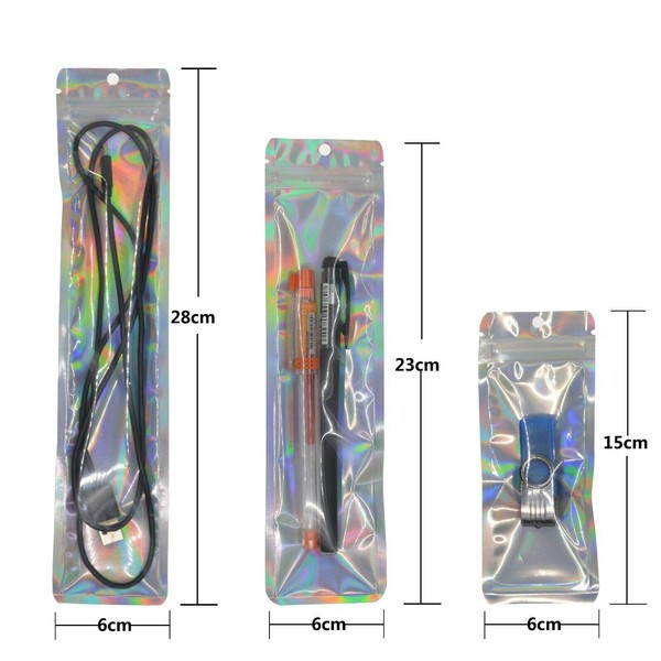 100Pcs Aluminum Foil Mylar Bags Matte Translucent Clear Front Plastic