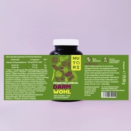 NUTORI - Probiotika Komplex Kapseln – Hochdosiert mit Milchsäurebakterien und Lactobacillus - 60 Kapseln - Darmkur & Darmsanierung – 1 Kapsel täglich – Laborgeprüft - Made in Germany