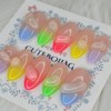 Pastel water drop handmade nail tips - Almond S /