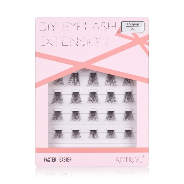 DIY Lash Extension Individual Clusters Volume Eyelash Pack Home Salon