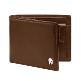 SPARTANO Mens RFID Blocking Wallet with Coin Pocket Wallet with 11 Credit Card Pocket and 2 Bills, brown, Classic