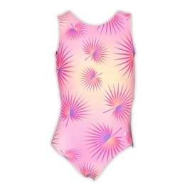 Destira Gymnastics Leotards for Girls, Playful Palms, Super Soft Leotards for Women and Girls with Matching Scrunchie, Gymnastics, Dance, Cheer, Yoga, and More, Child M (8)