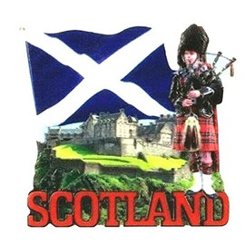 Elgate Scottish Saltire Flag Fridge Magnet Scotland Highland Piper Edinburgh Castle