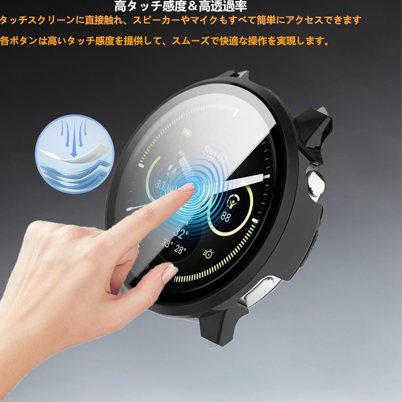 FINEEN Garmin venu 2/3/3S/4 Cover PC Material Tempered Glass Full