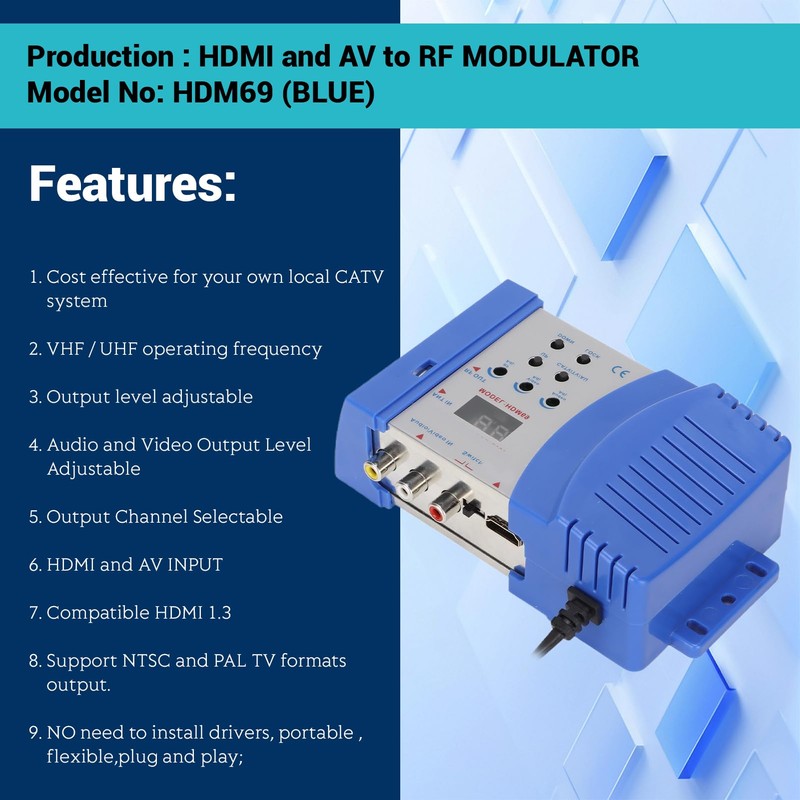 LOCKISH HDMI Modulator RF Modulator, HDMI AV to RF Modulator