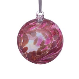 Sienna Glass October Birthstone Glass Friendship Ball-Pink Tourmaline, 11 x 11 x 14 cm