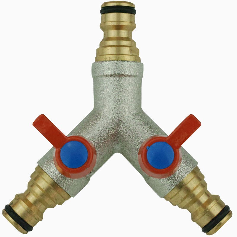 2-Way Splitter with 3 x 1/2 Inch Connector for Hose