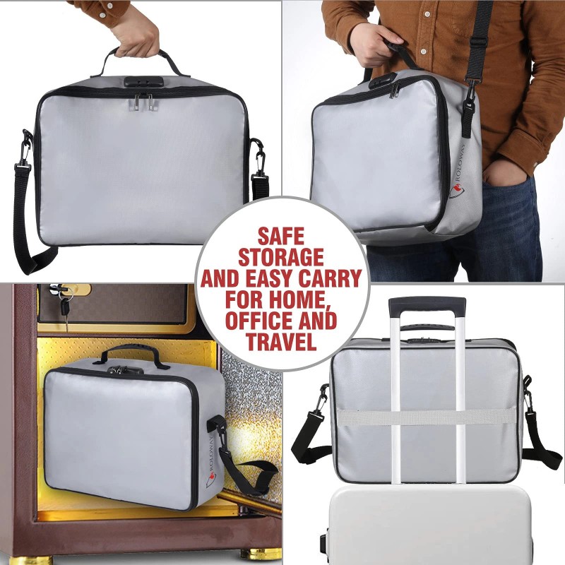 Roloway Fireproof Document Bag With Lock (17 X 11.8 X