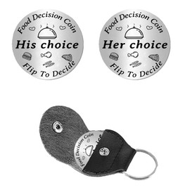 Tihnvk Couples Keychain Couples Coin Date Night Gifts For Boyfriend Girlfriend Valentines Day Wedding Gifts For Husband Wife Food Decision Coin