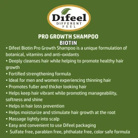 Champú biotina Difeel Pro-Growth 12 oz.