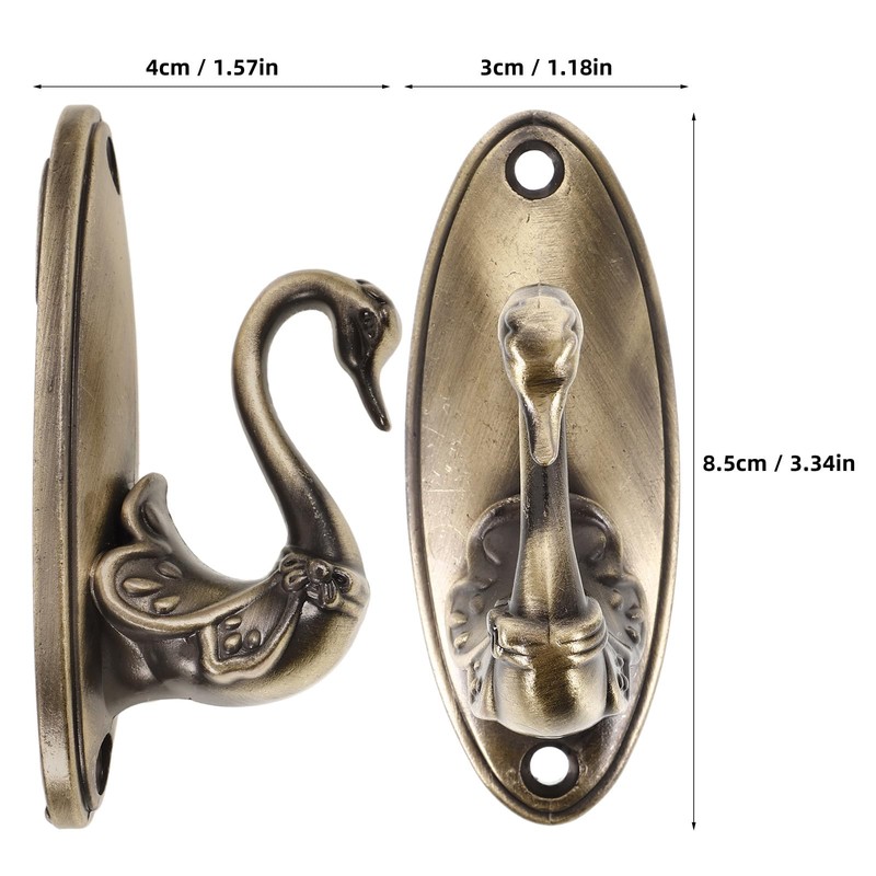 VORCOOL Pair of Swan Style Drapery Curtain Holdbacks Tieback Hooks