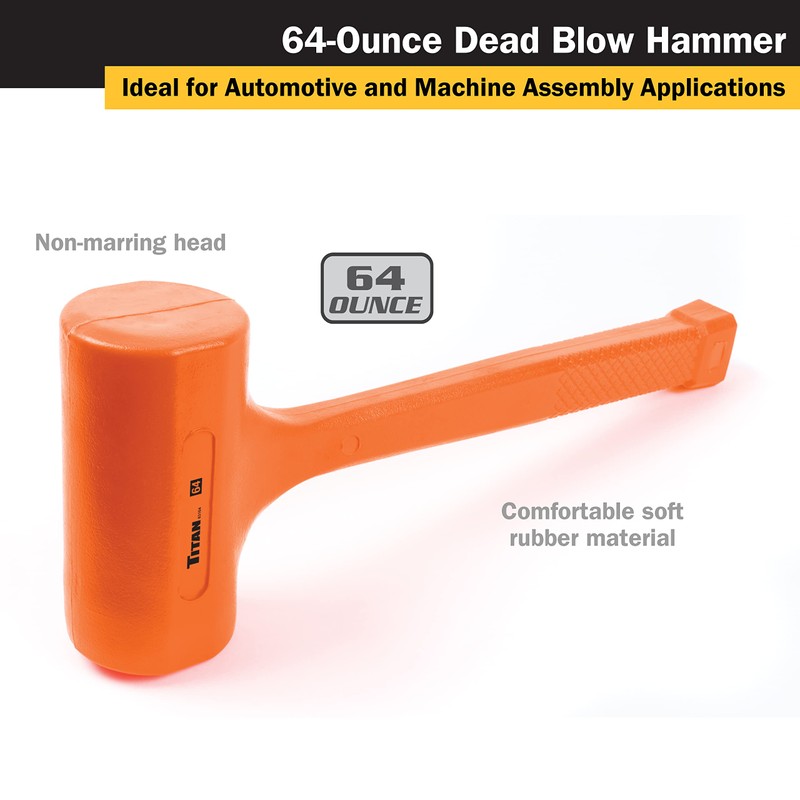 Titan 63140 3-Piece Dead Blow Hammer Set | Includes 32oz,