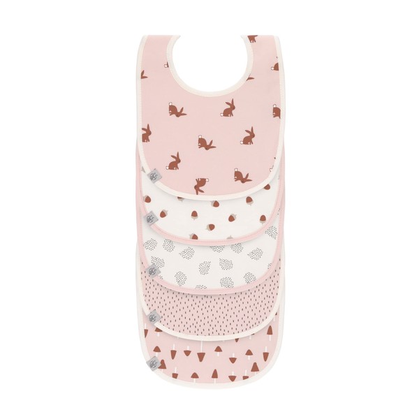 LÄSSIG Baby Toddler Bib Set (5 Pieces) Velcro Cotton Waterproof