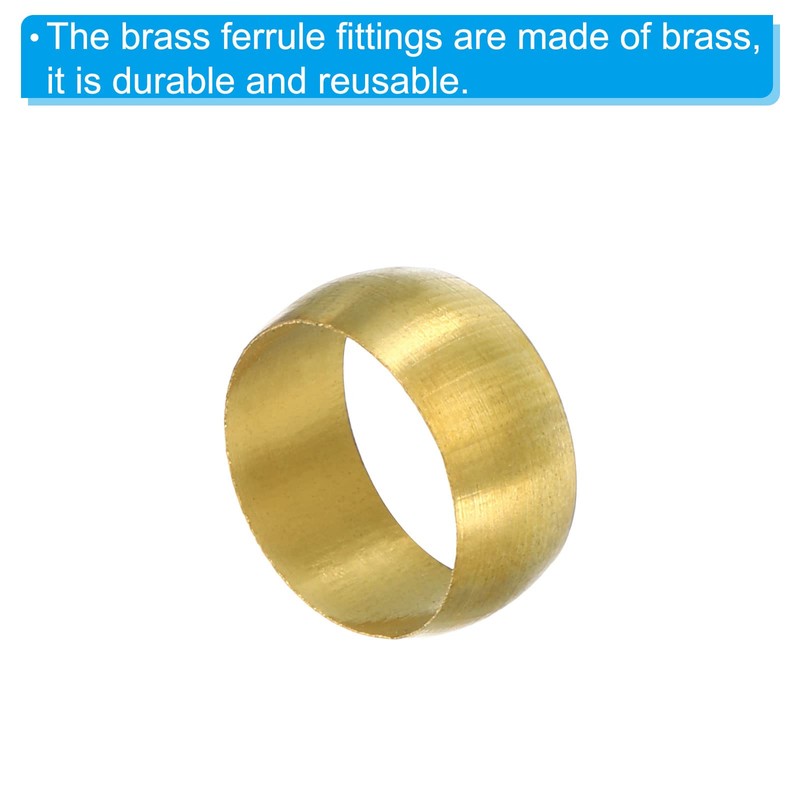 Patikil 12mm Tube OD Brass Compression Sleeves and Ferrules, 20