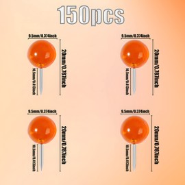 VAPKER 150 Pcs Large 9.5mm Round Head Card Thumb Pins Steel Tip with Clear Plastic Round Thumb Pins for Pictures Posters Documents