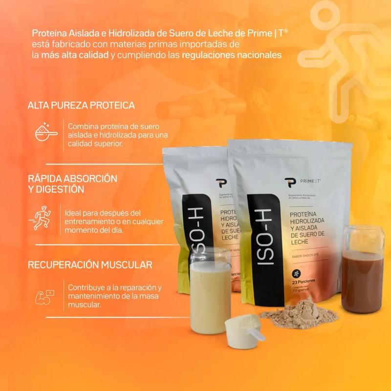 Protena Aislada e Hidrolizada Iso H Primetech, 23 Serv con