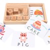 ABC Building Blocks English Letters 8 Blocks 30 Cards Wooden