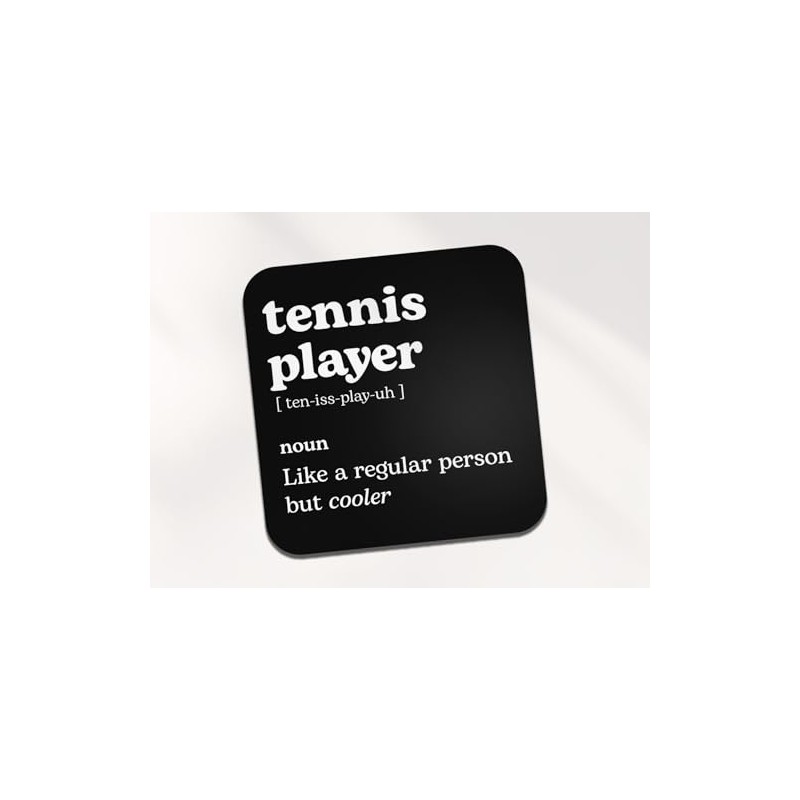 Tennis Player Square Coaster - Sport Fan Dictionary Regular But