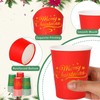 JarThenaAMCS 50Pcs Christmas Paper Cups 9 oz Red Green Merry