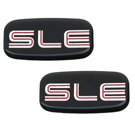 2Pcs SLE Cab Emblems 3D Badge Logo Roof Pillar Replacement for 99-07 Silverado Tahoe Suburban 15036134 Pickup Truck SUV (Chrome Red)