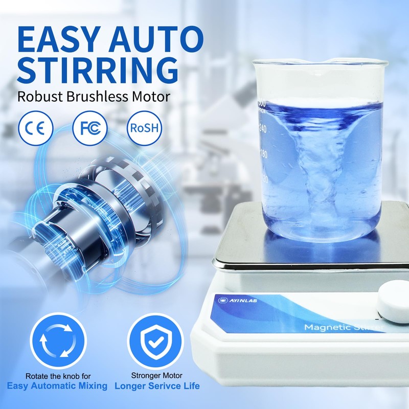 AYINLAB Magnetic Stirrer Set(4 Stir Bars & a Retriever), Strong