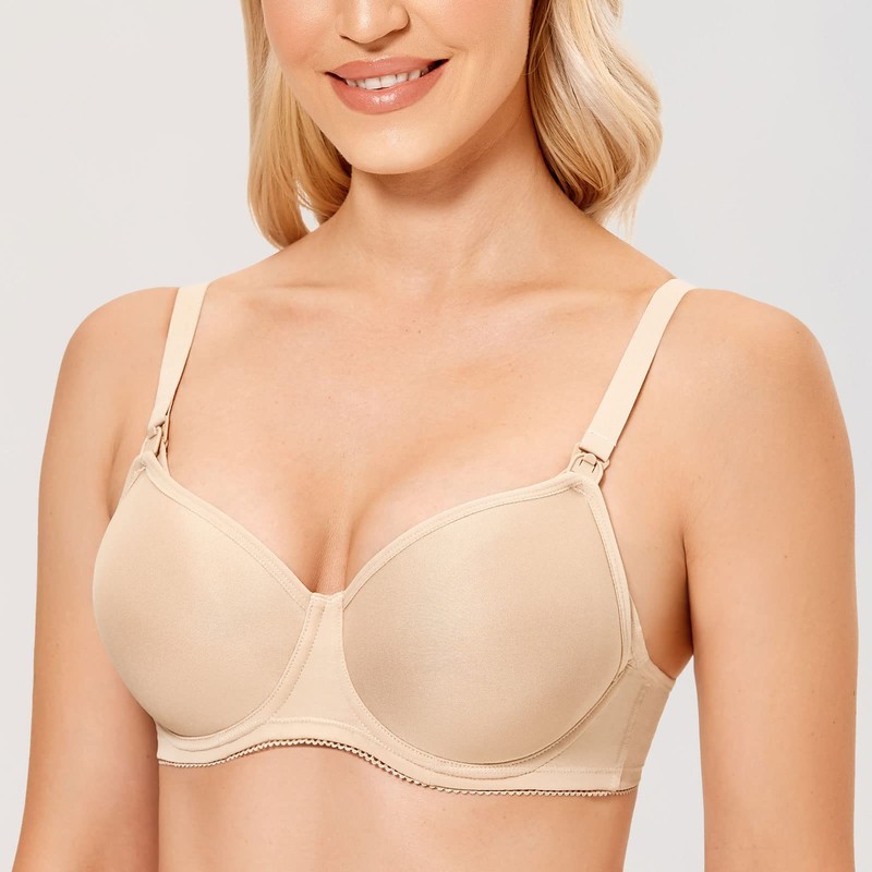 Gratlin Women's Support Nursing Bras Padded Breastfeeding Underwired Plus Size