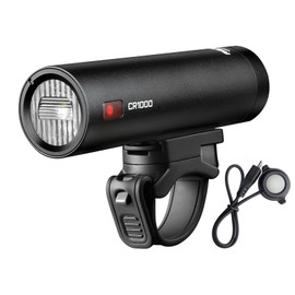 RAVEMEN CR1000 Bike Light 1000 Lumens with T-Shaped Beam for Night Riding, Bike Front Light with IPX6 Waterproof Aluminum Housing, Rubber Strap Mount
