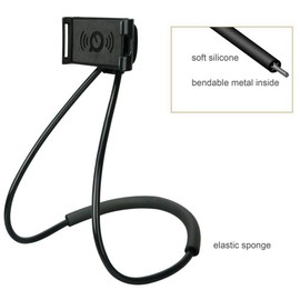 Hosann Century Universal Moblie Phone Stand,Lazy Cell Phone Holder & Neck Cell Tablet Phone Mount Holder Flexible Lazy Bracket (Black)