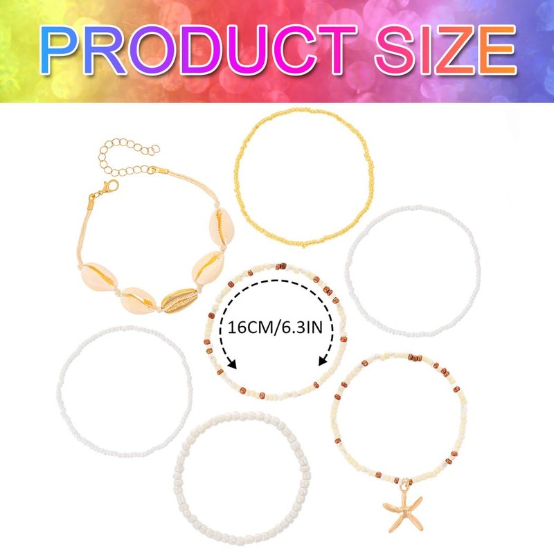 GORTIN Clay Bead Bracelets for Women Boho Stretch Bracelets Starfish