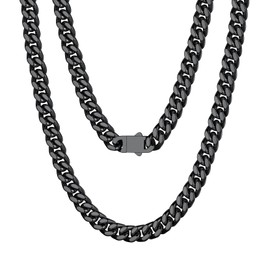 Richsteel Thick Chains For Men 24inch Heavy Black Curb Link Necklace Boys Chain